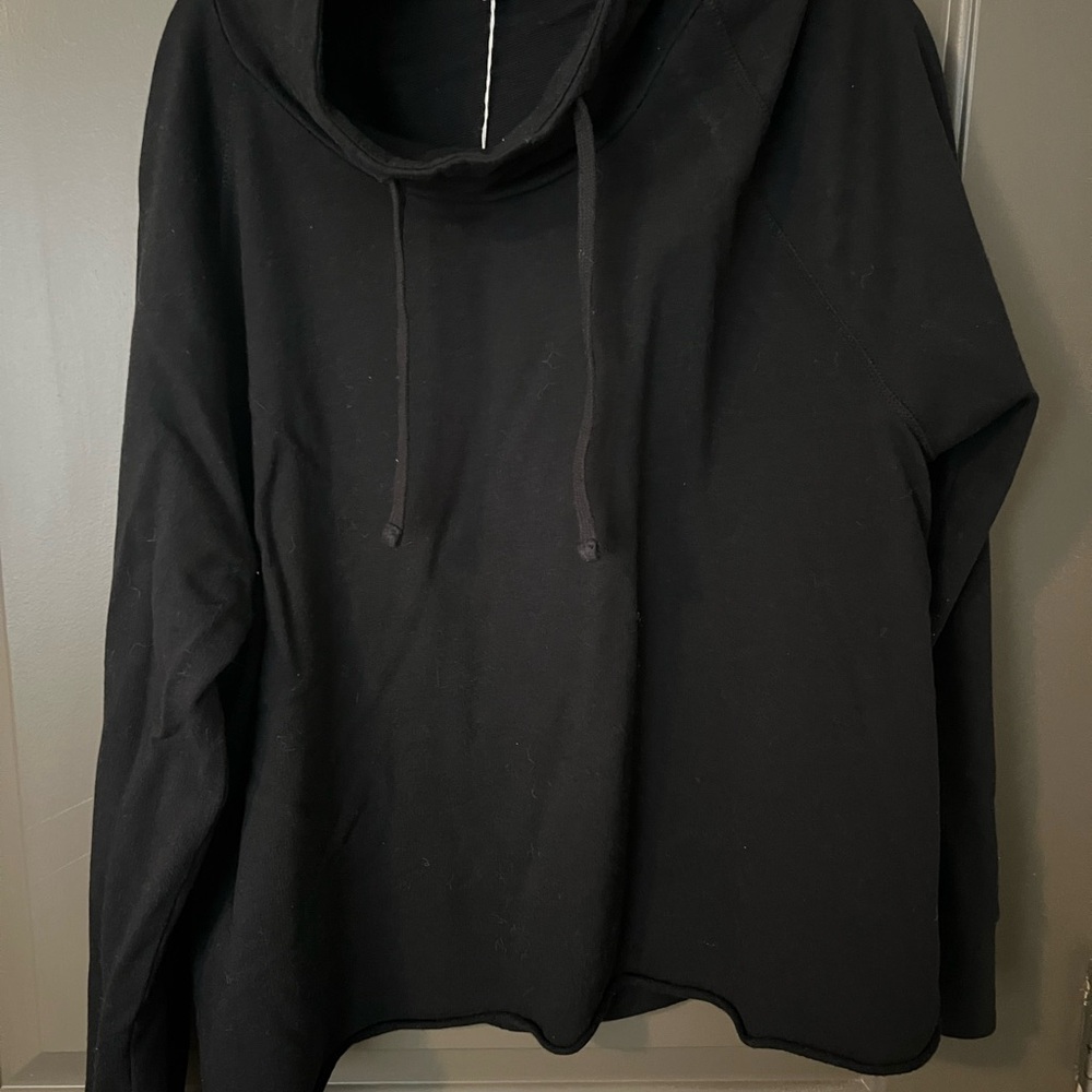 Unisex Black Hoodie with Drawstring James Perese